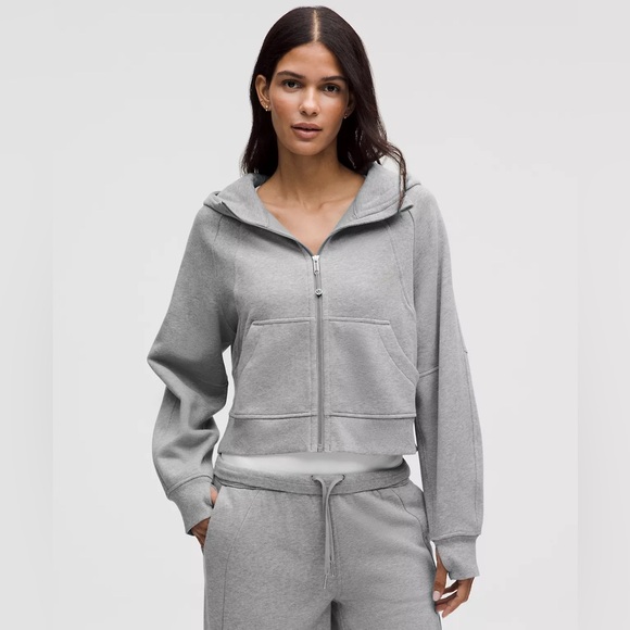 lululemon athletica Sweaters - Lululemon Scuba Oversized Full-Zip Hoodie Heathered Core Medium Grey